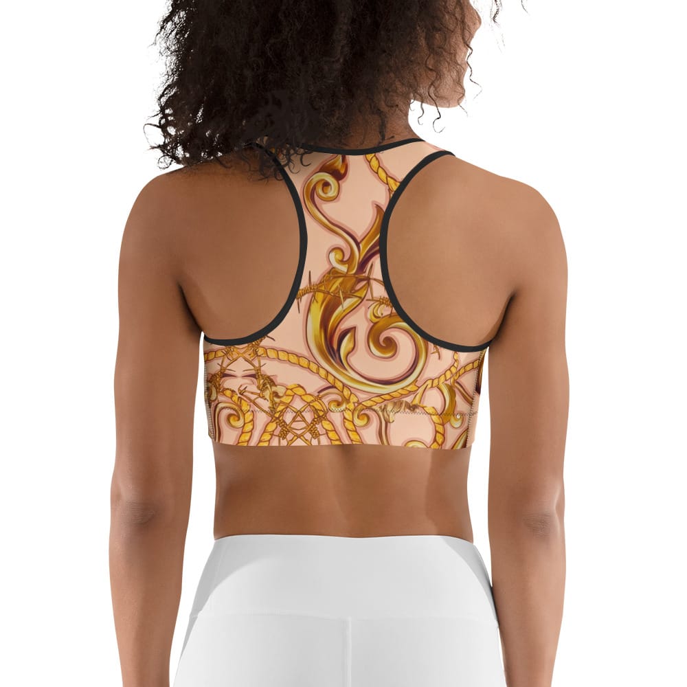 Gold Effect Chain Sports Bra
