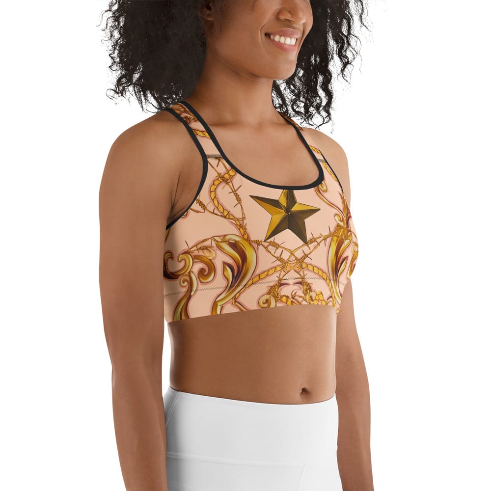 Gold Effect Chain Sports Bra