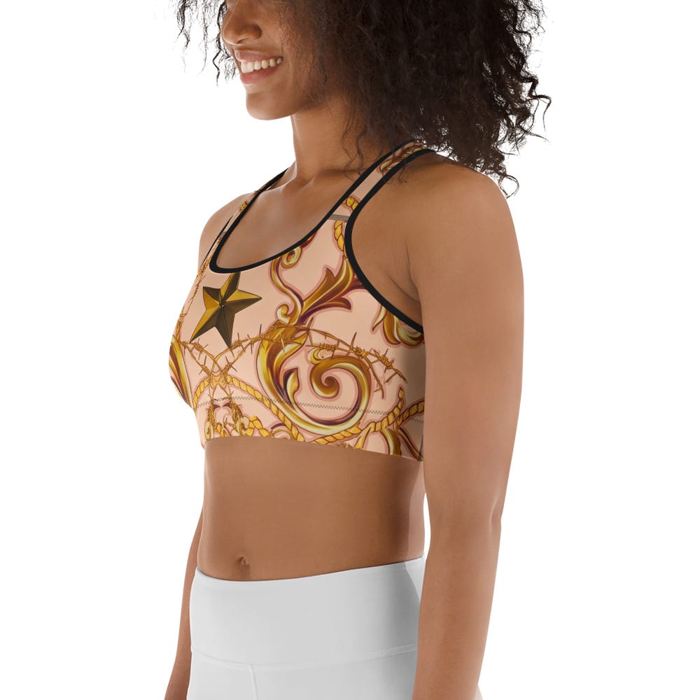 Gold Effect Chain Sports Bra