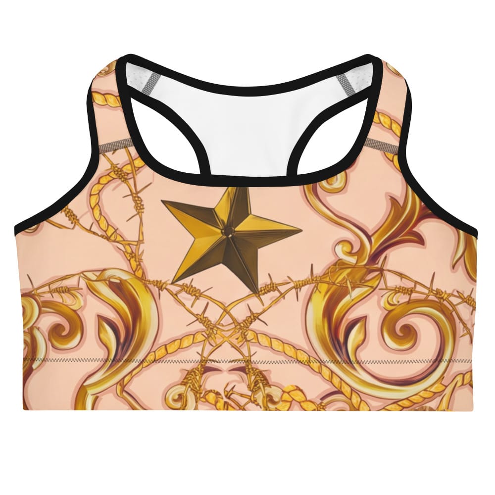 Gold Effect Chain Sports Bra