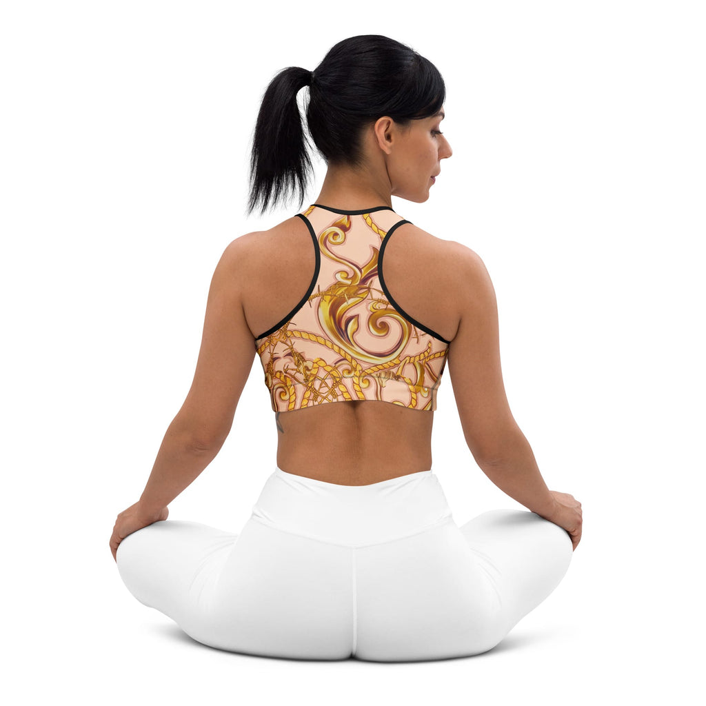 Gold Effect Chain Sports Bra