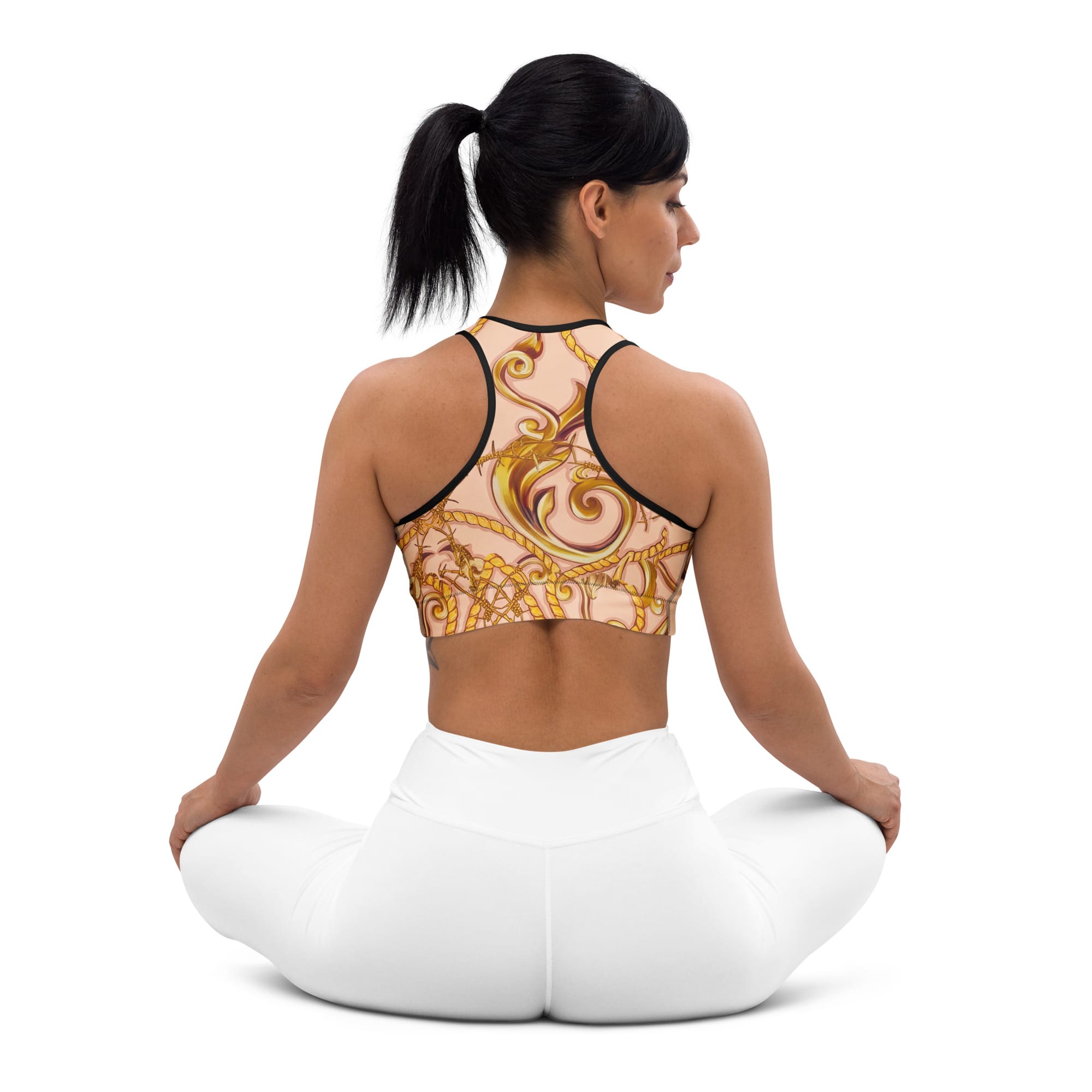 Gold Effect Chain Sports Bra
