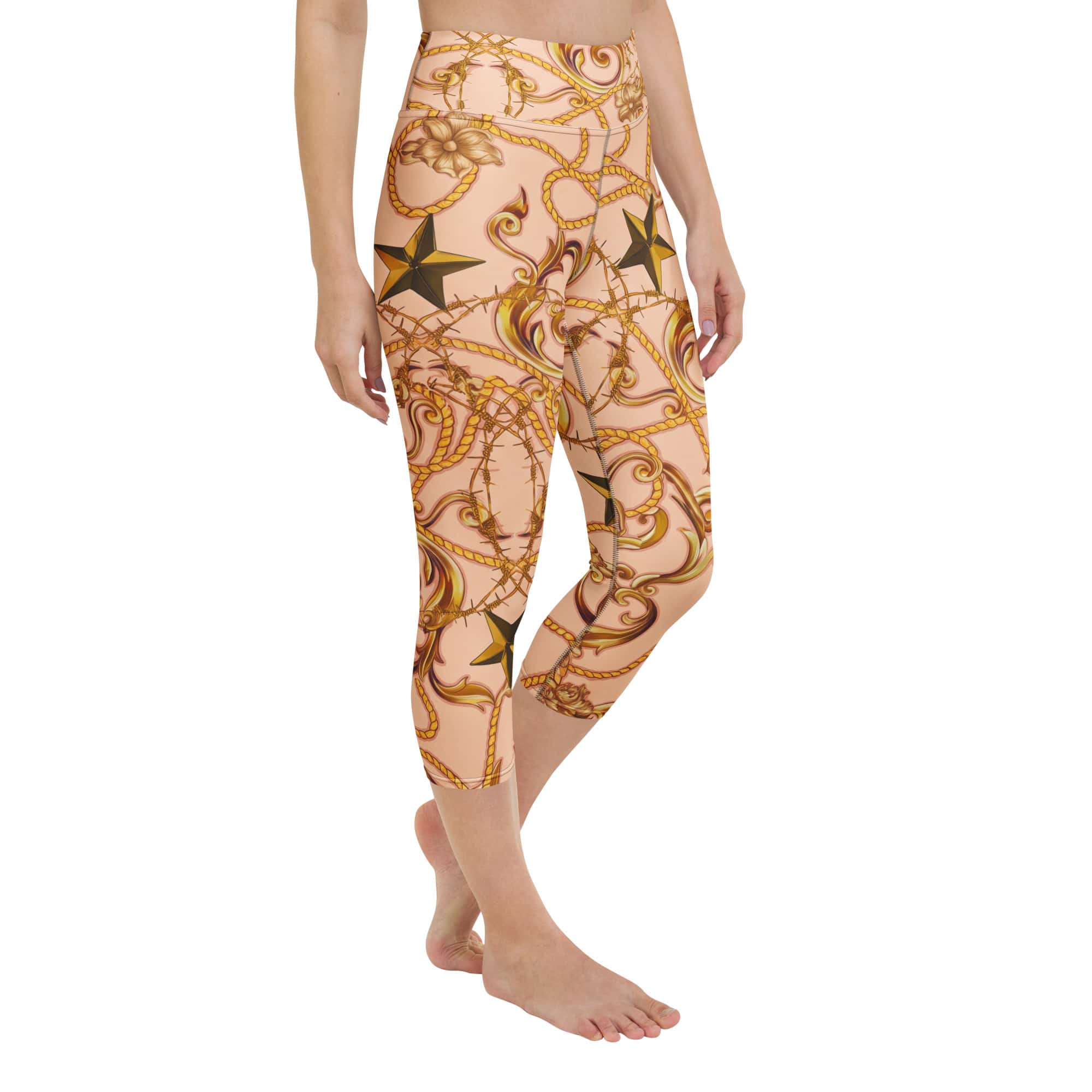 Gold Effect Chain Yoga Capris