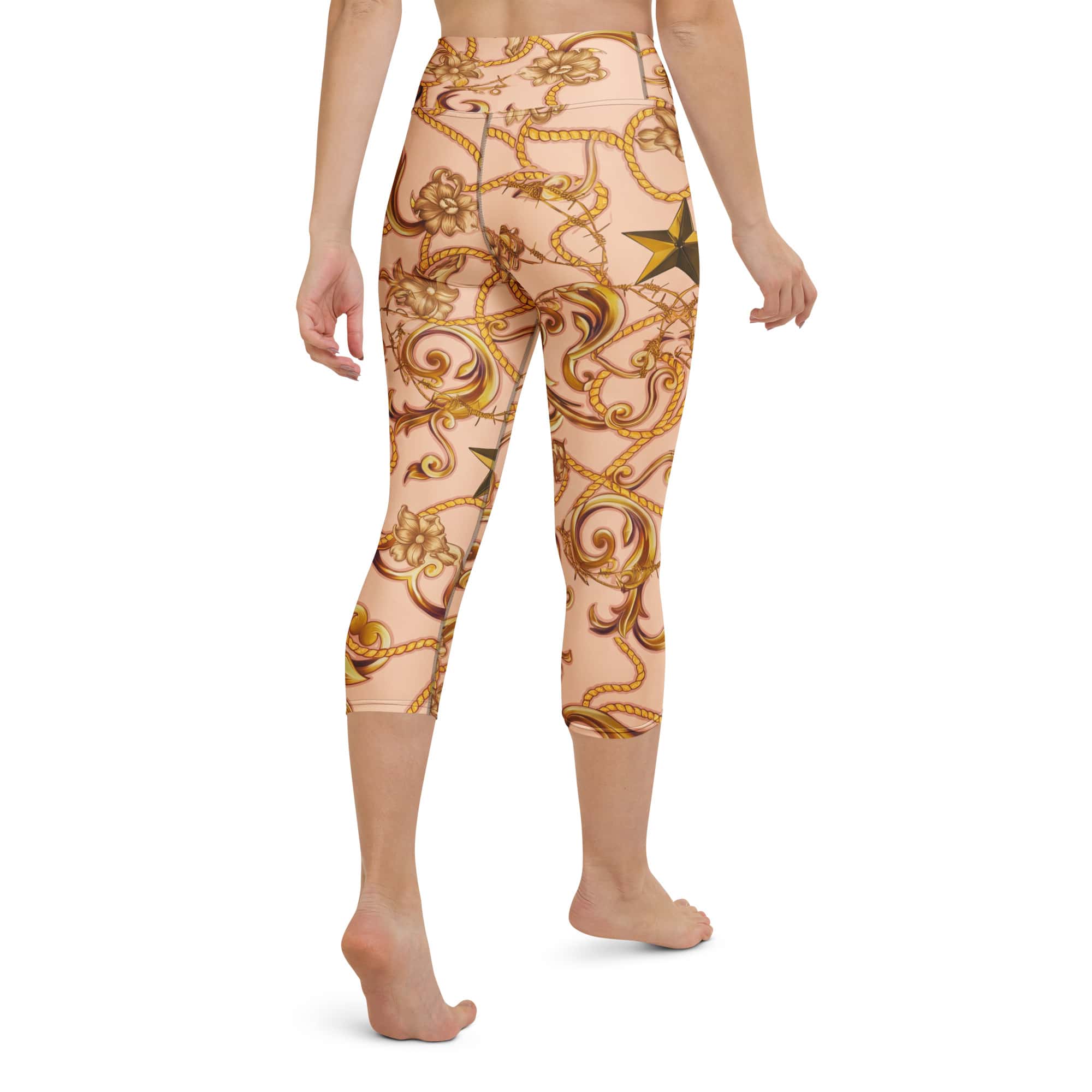 Gold Effect Chain Yoga Capris