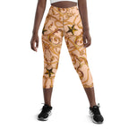 Gold Effect Chain Yoga Capris