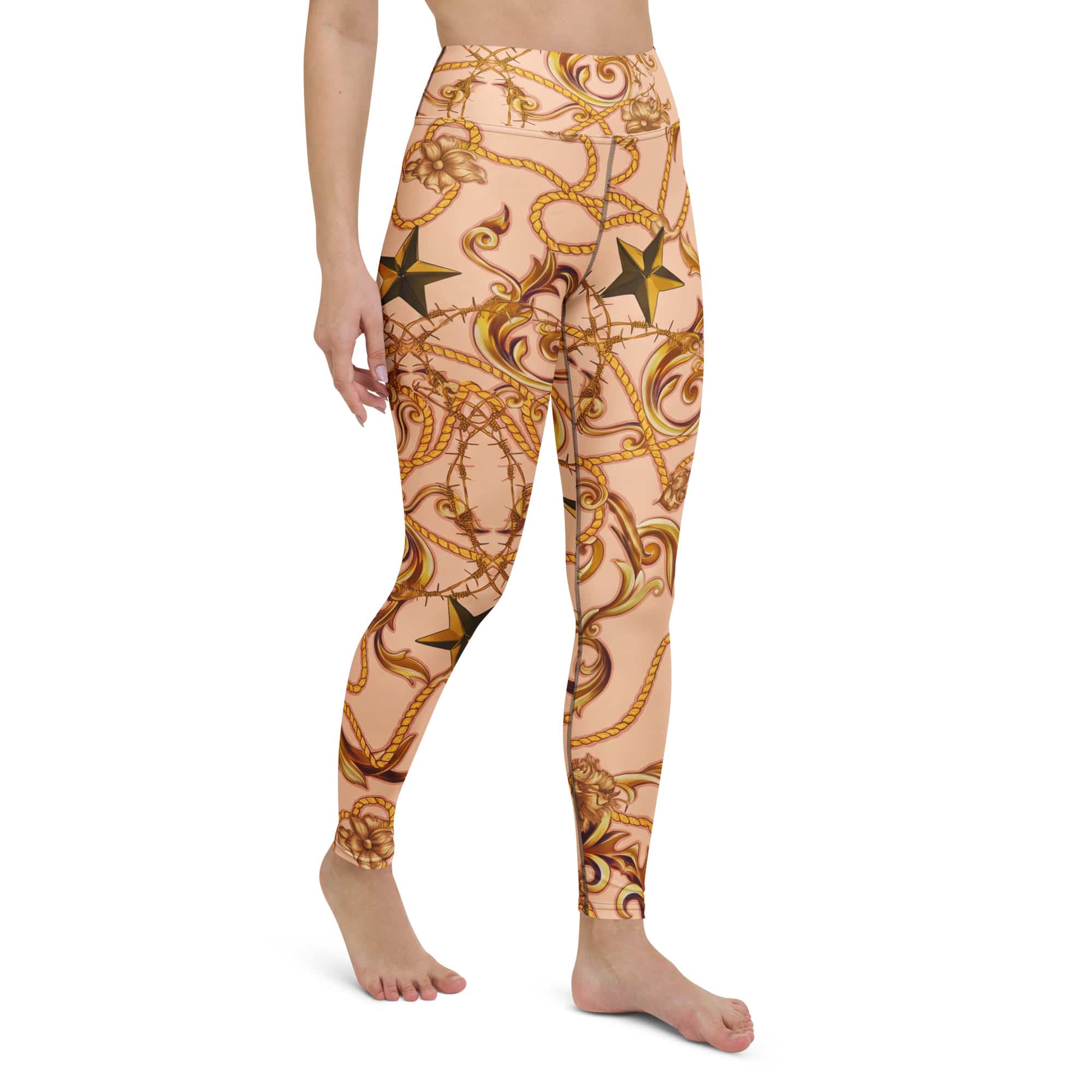 Gold Effect Chain Yoga Leggings