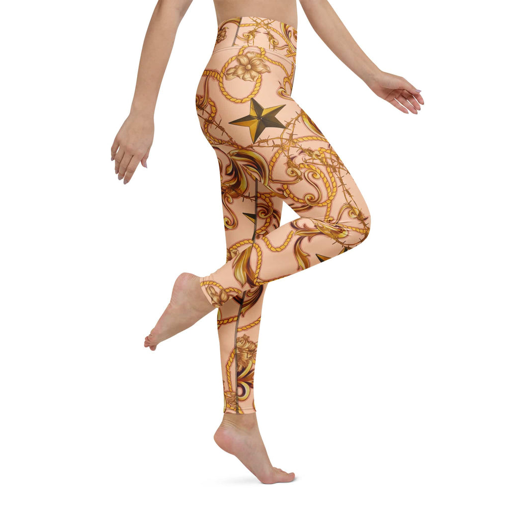 Gold Effect Chain Yoga Leggings