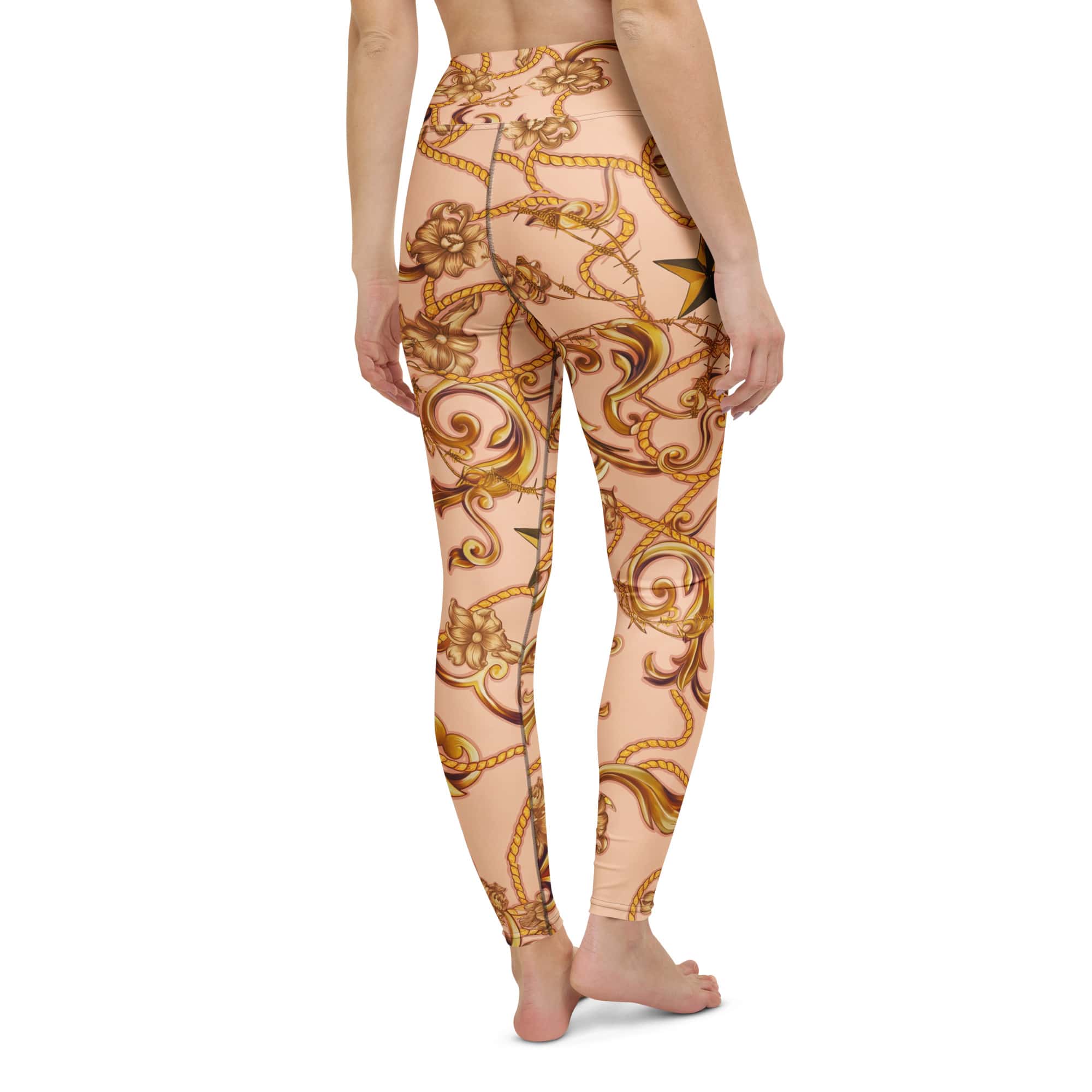 Gold Effect Chain Yoga Leggings