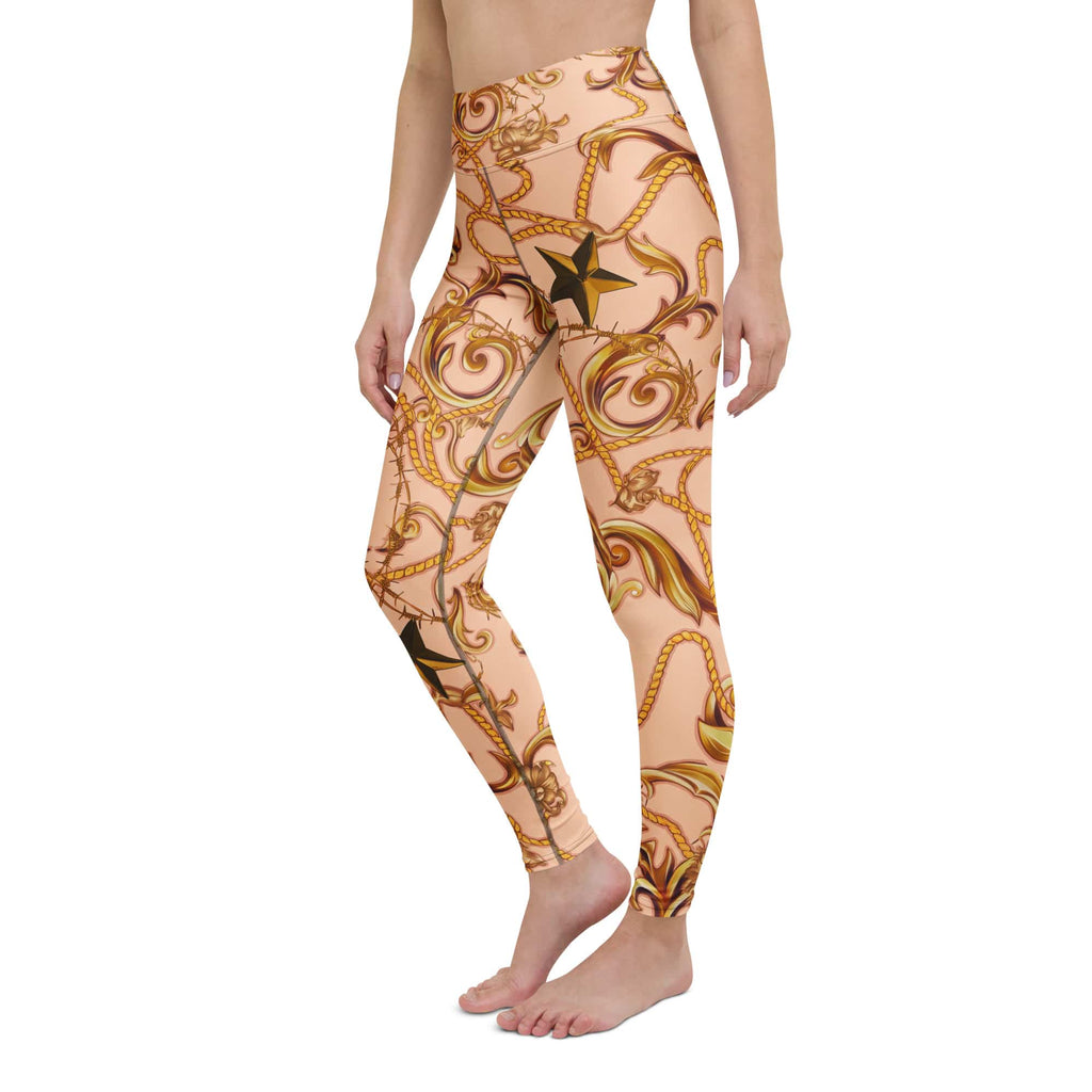 Gold Effect Chain Yoga Leggings