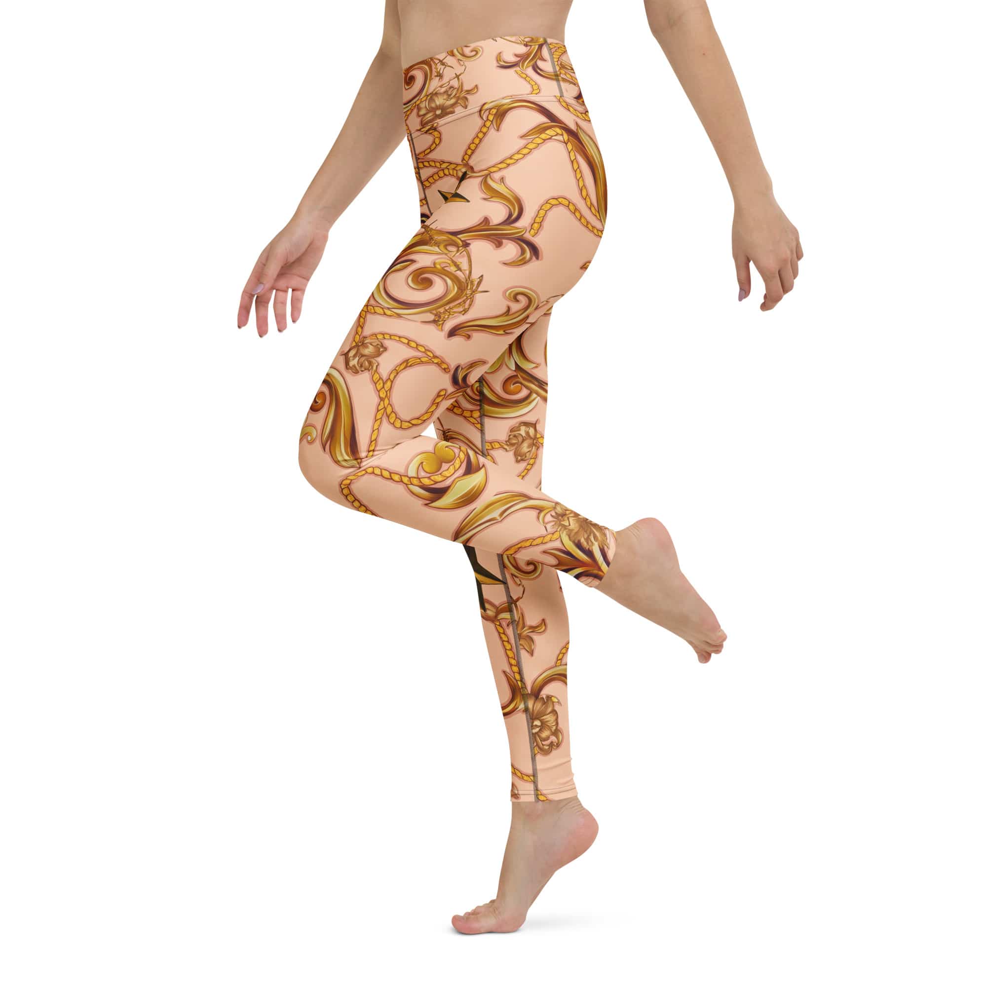 Gold Effect Chain Yoga Leggings