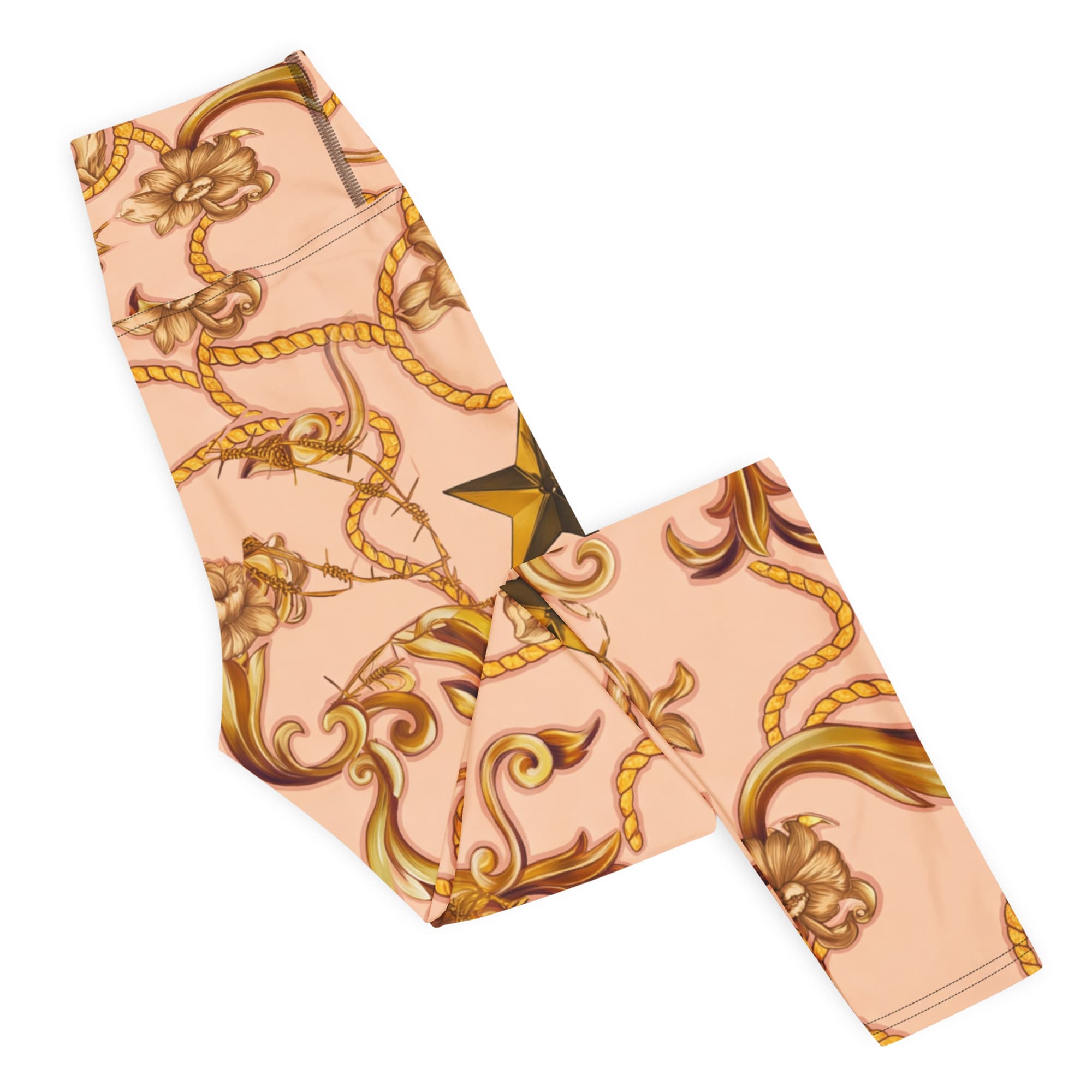 Gold Effect Chain Yoga Leggings