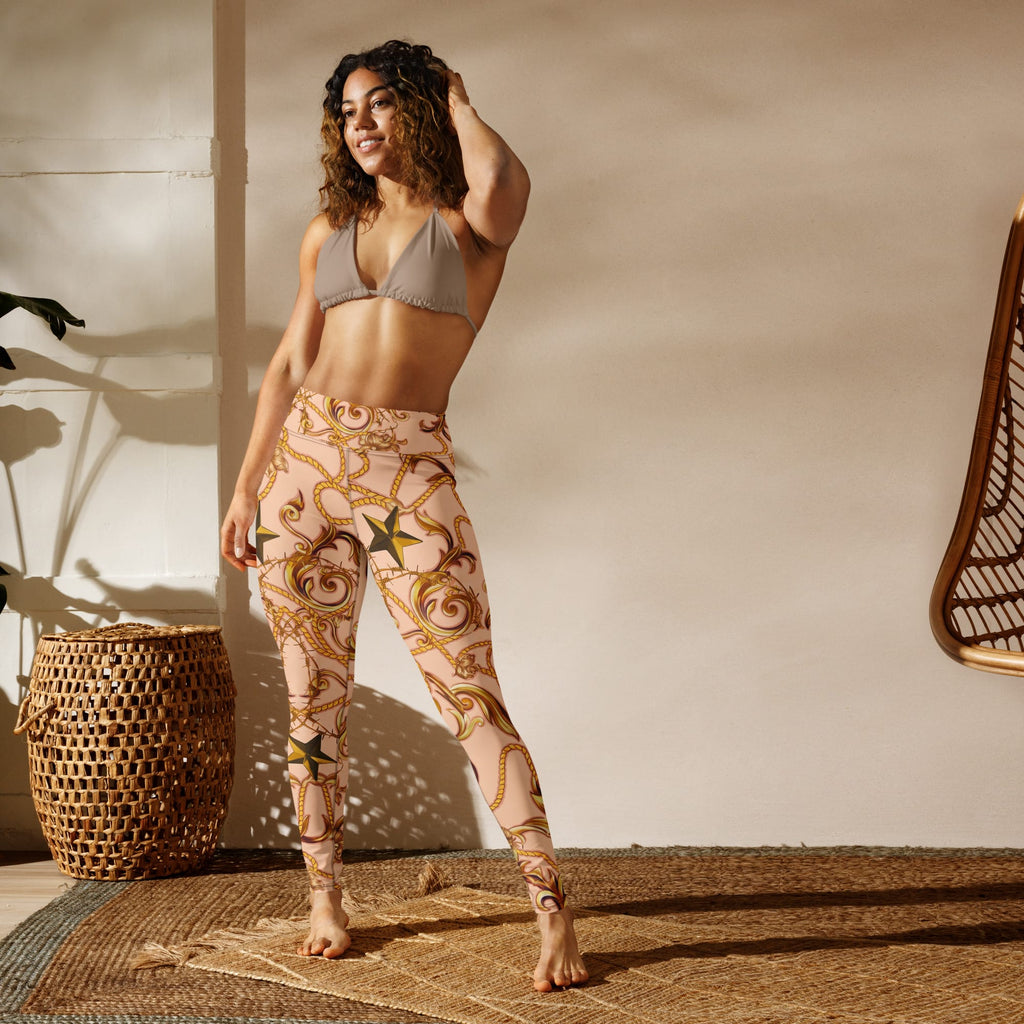 Gold Effect Chain Yoga Leggings