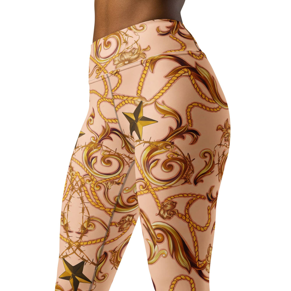 Gold Effect Chain Yoga Leggings