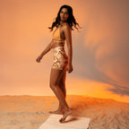 Gold Effect Chain Yoga Shorts