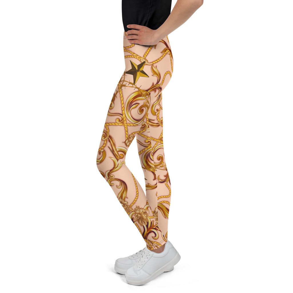 Gold Effect Chain Youth Leggings