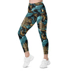 Golden Butterflies Leggings With Pockets