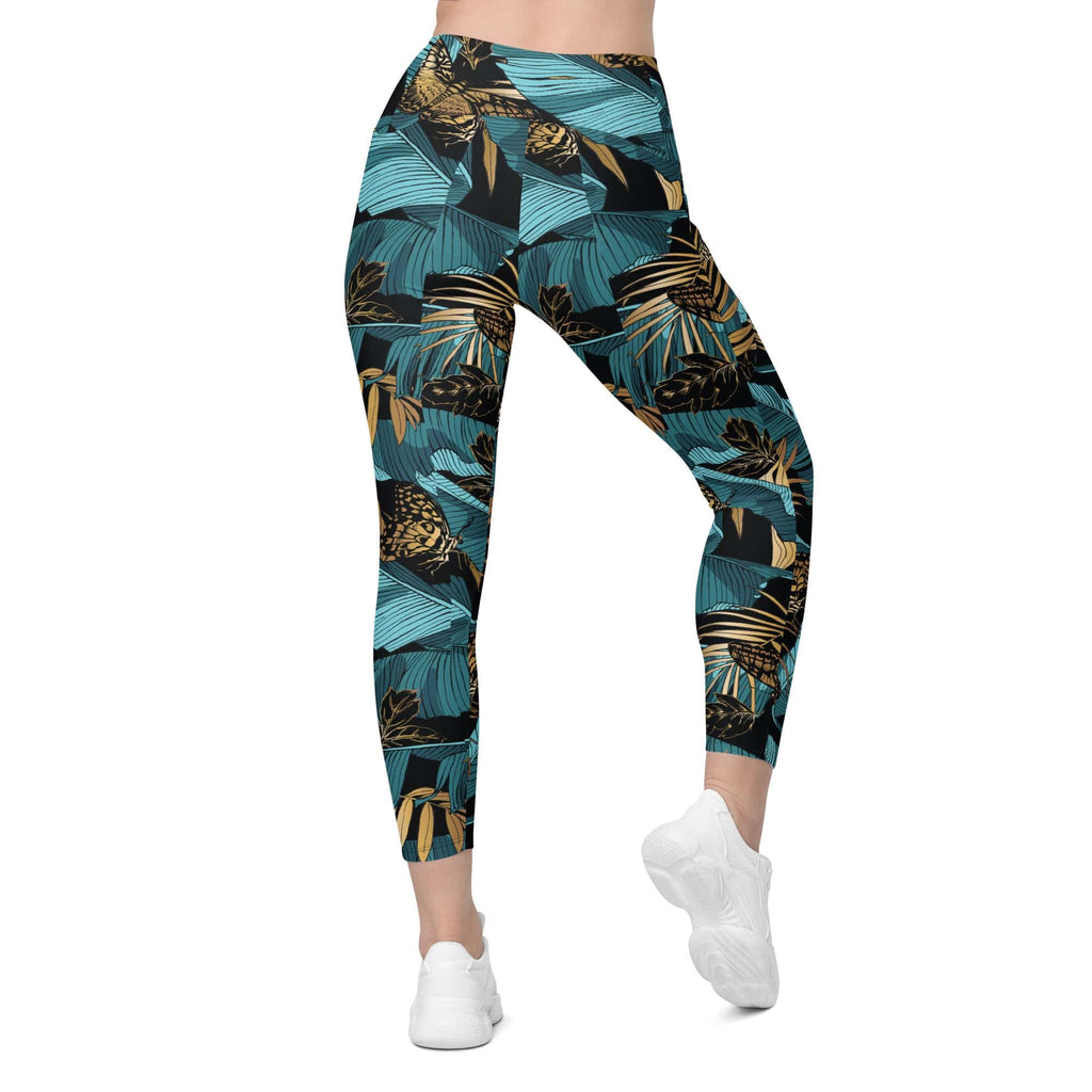 Golden Butterflies Leggings With Pockets