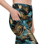 Golden Butterflies Leggings With Pockets