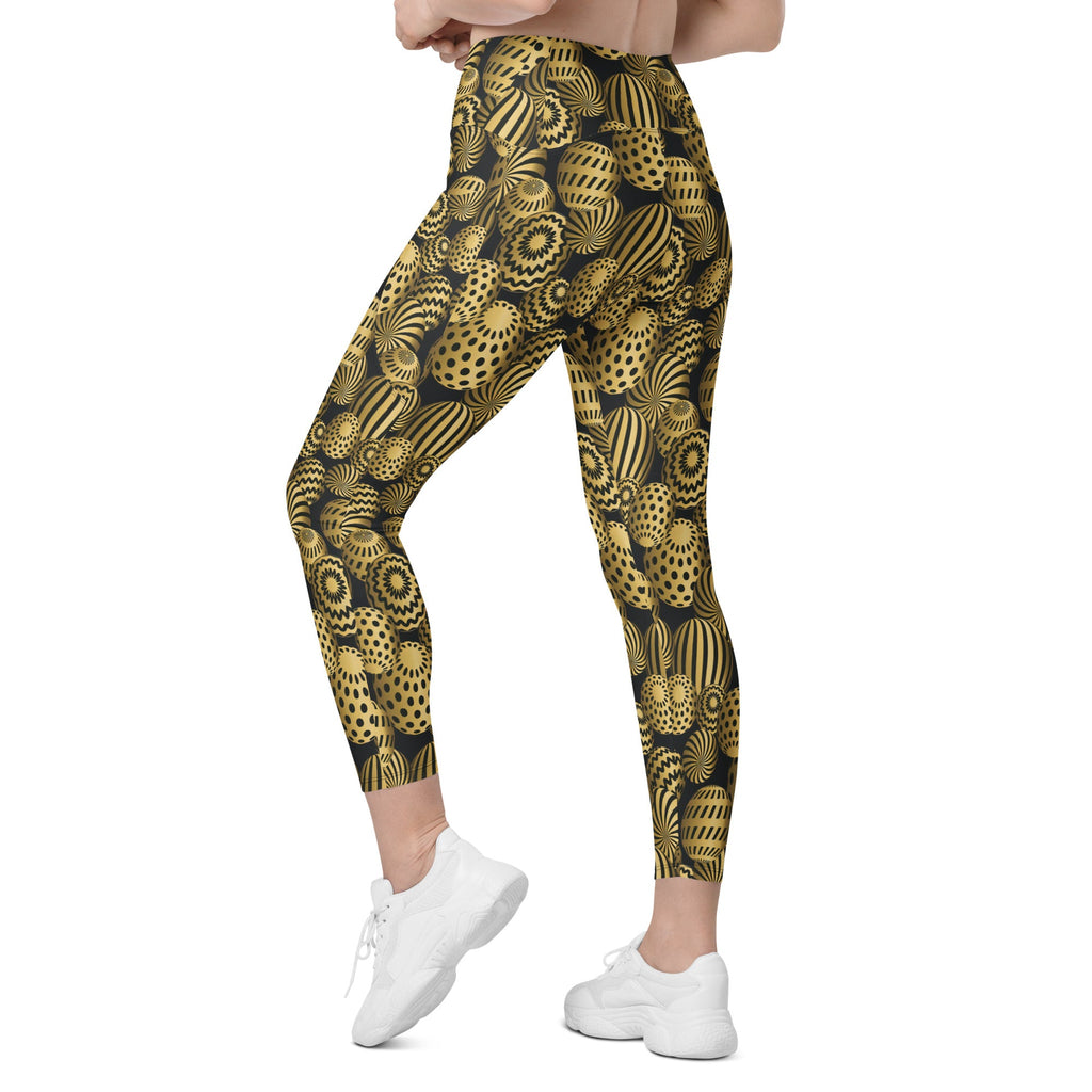 Golden Easter Eggs Leggings With Pockets