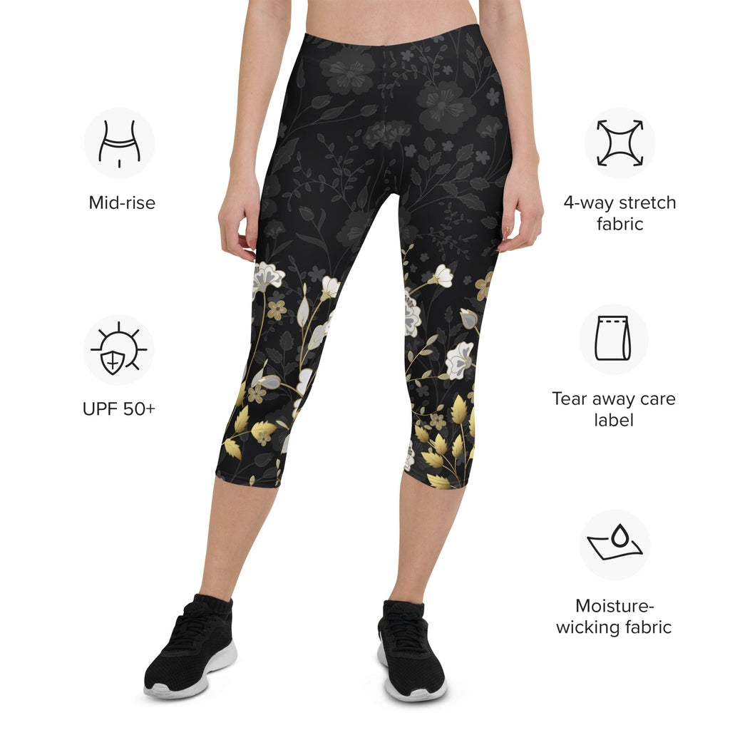 Golden Floral Capris