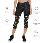 Golden Floral Capris
