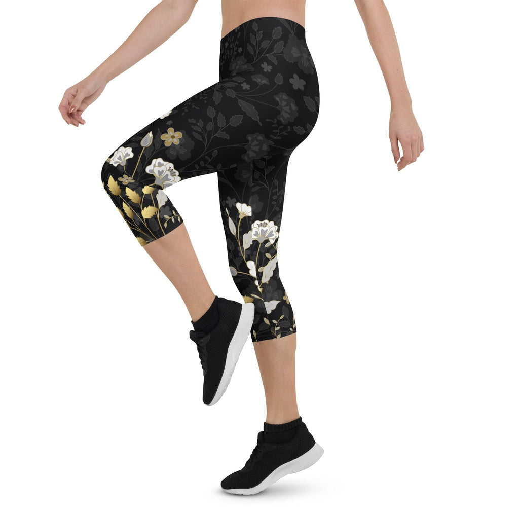 Golden Floral Capris