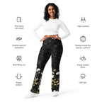 Golden Floral Flare Leggings