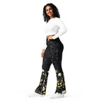 Golden Floral Flare Leggings