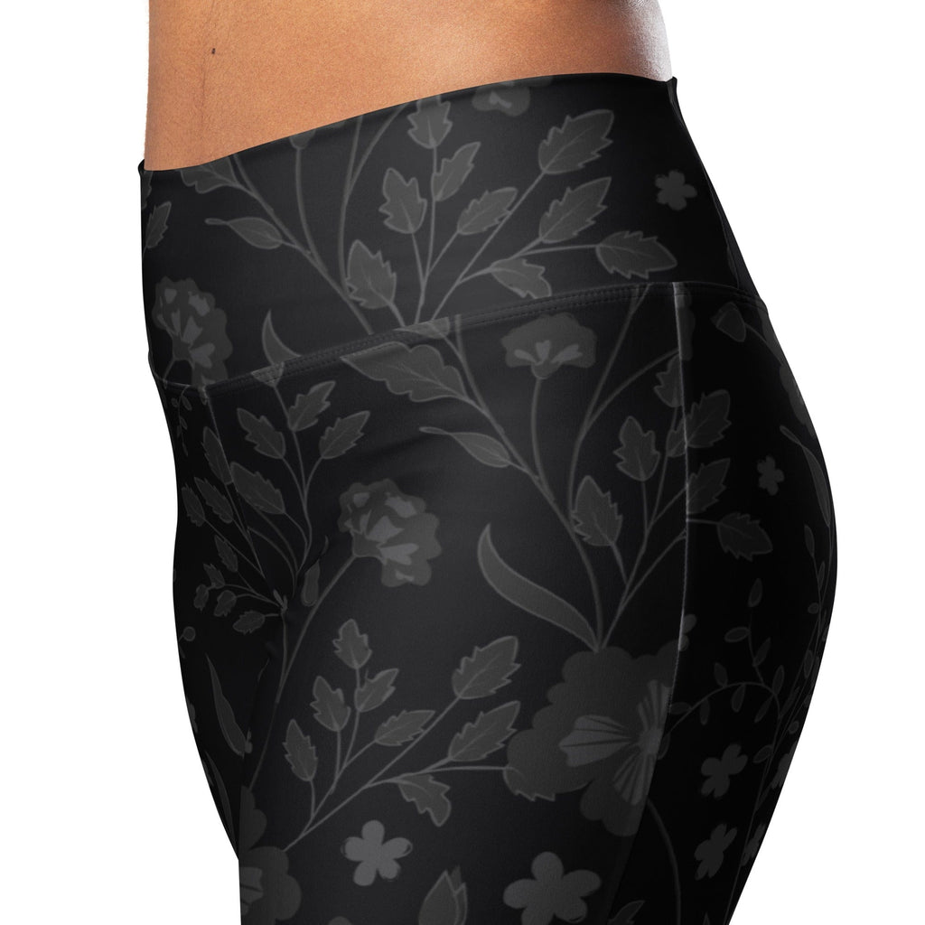 Golden Floral Flare Leggings