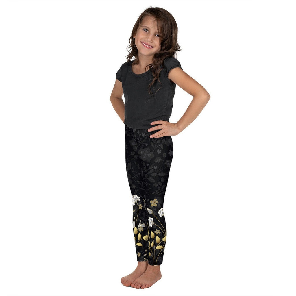 Golden Floral Kid's Leggings