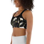 Golden Floral Sports Bra