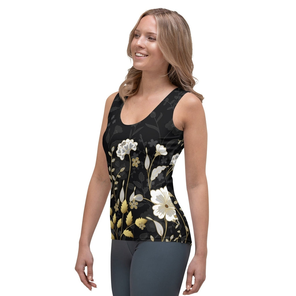 Golden Floral Tank Top