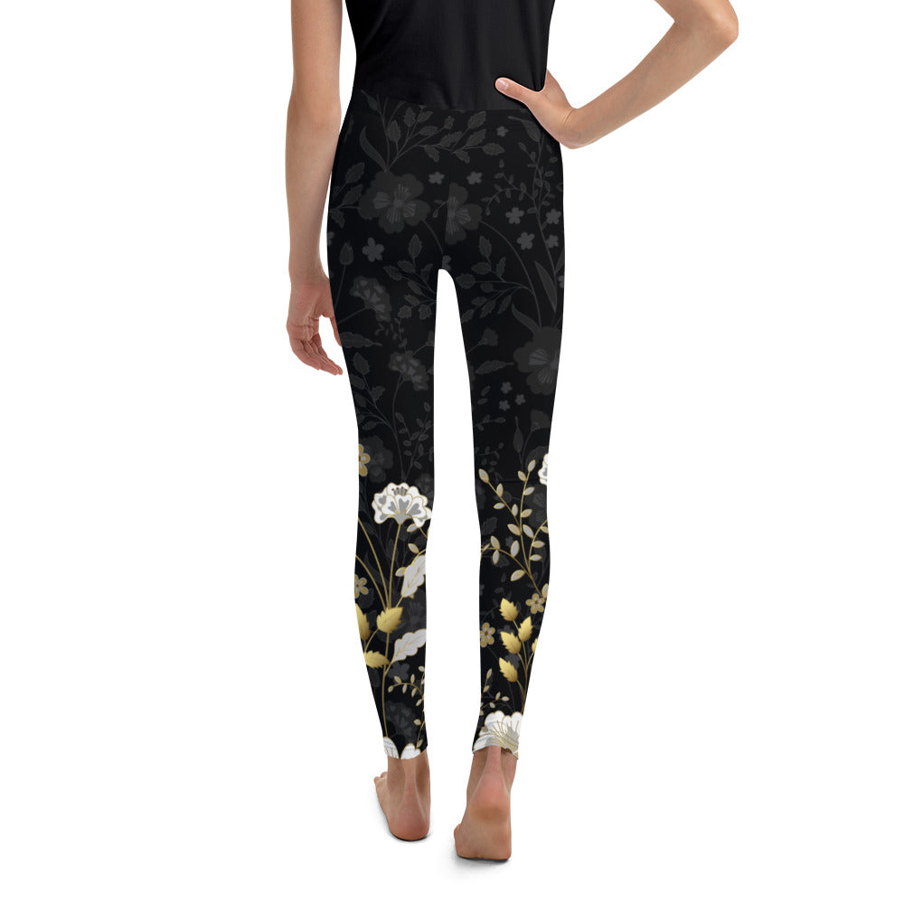 Golden Floral Youth Leggings