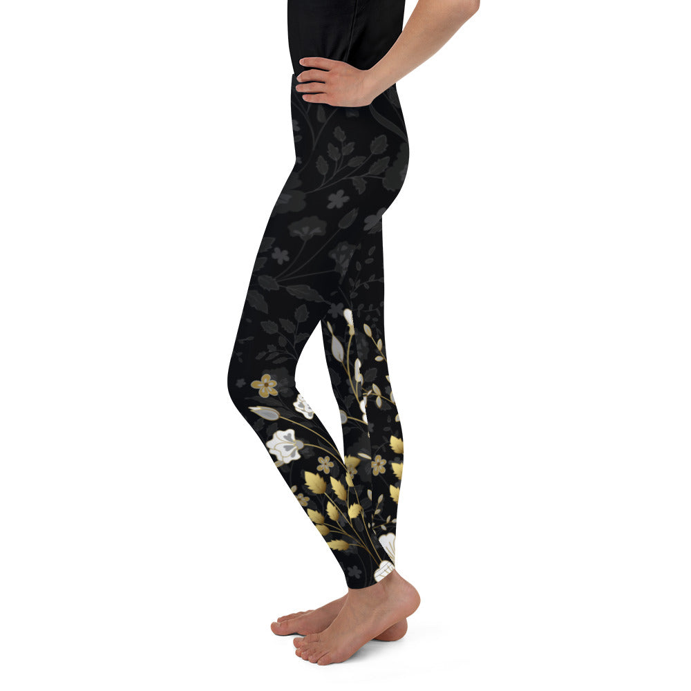 Golden Floral Youth Leggings