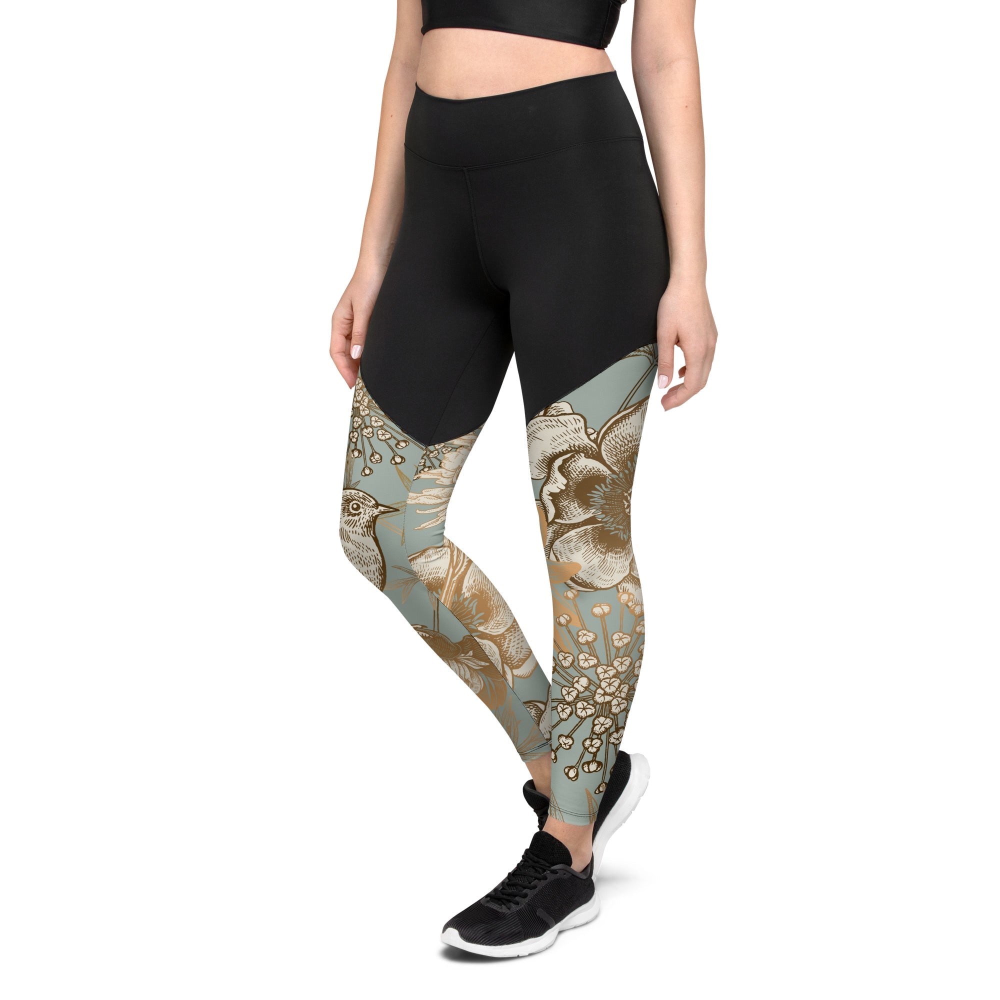 Golden Garden Compression Leggings