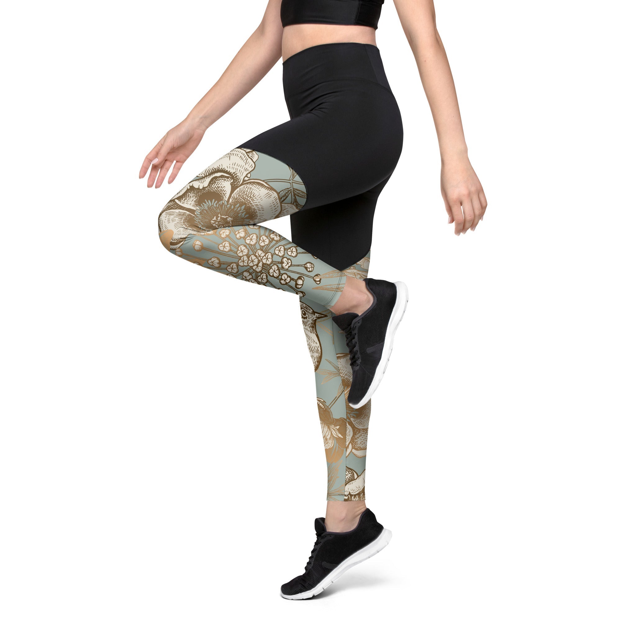 Golden Garden Compression Leggings