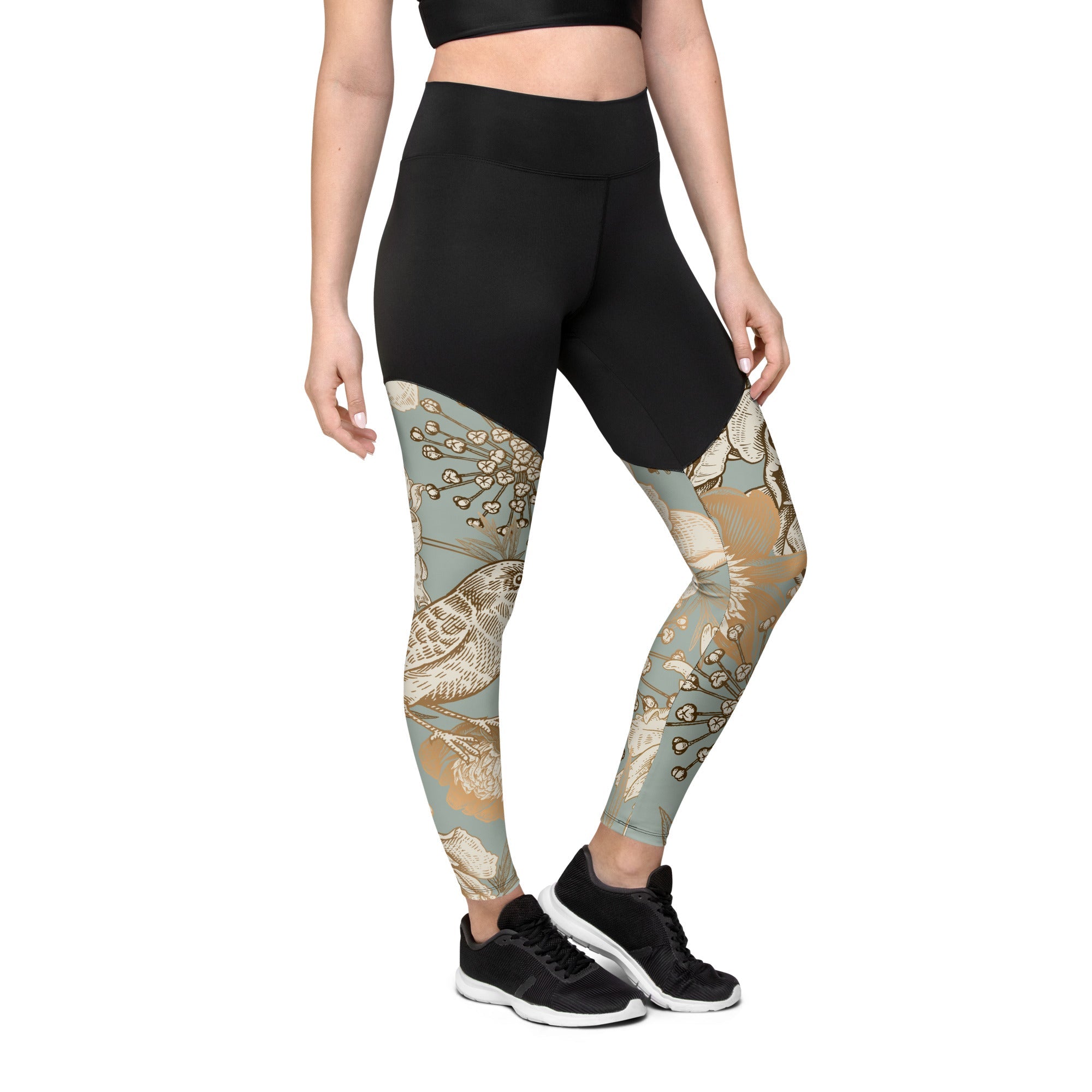 Golden Garden Compression Leggings