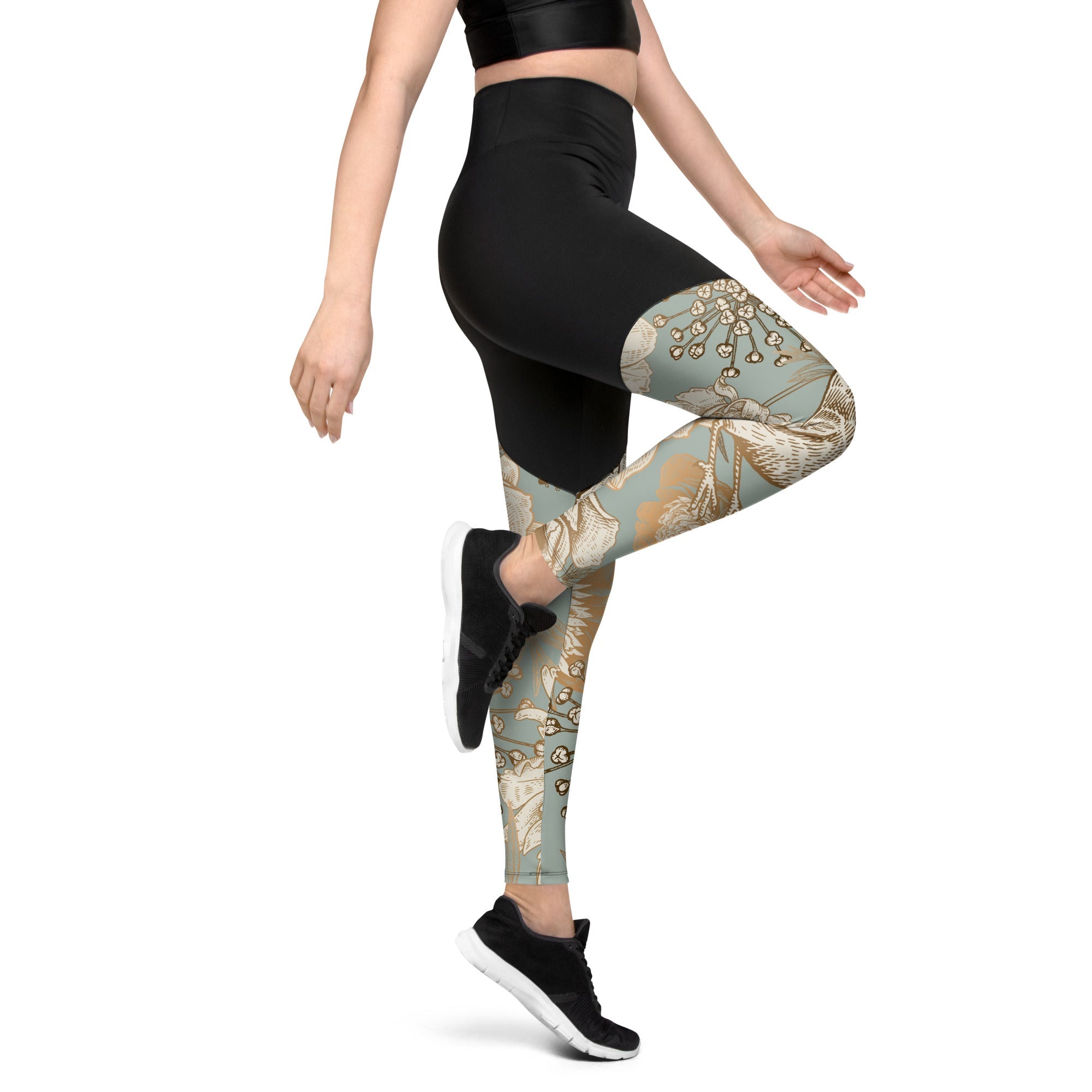 Golden Garden Compression Leggings