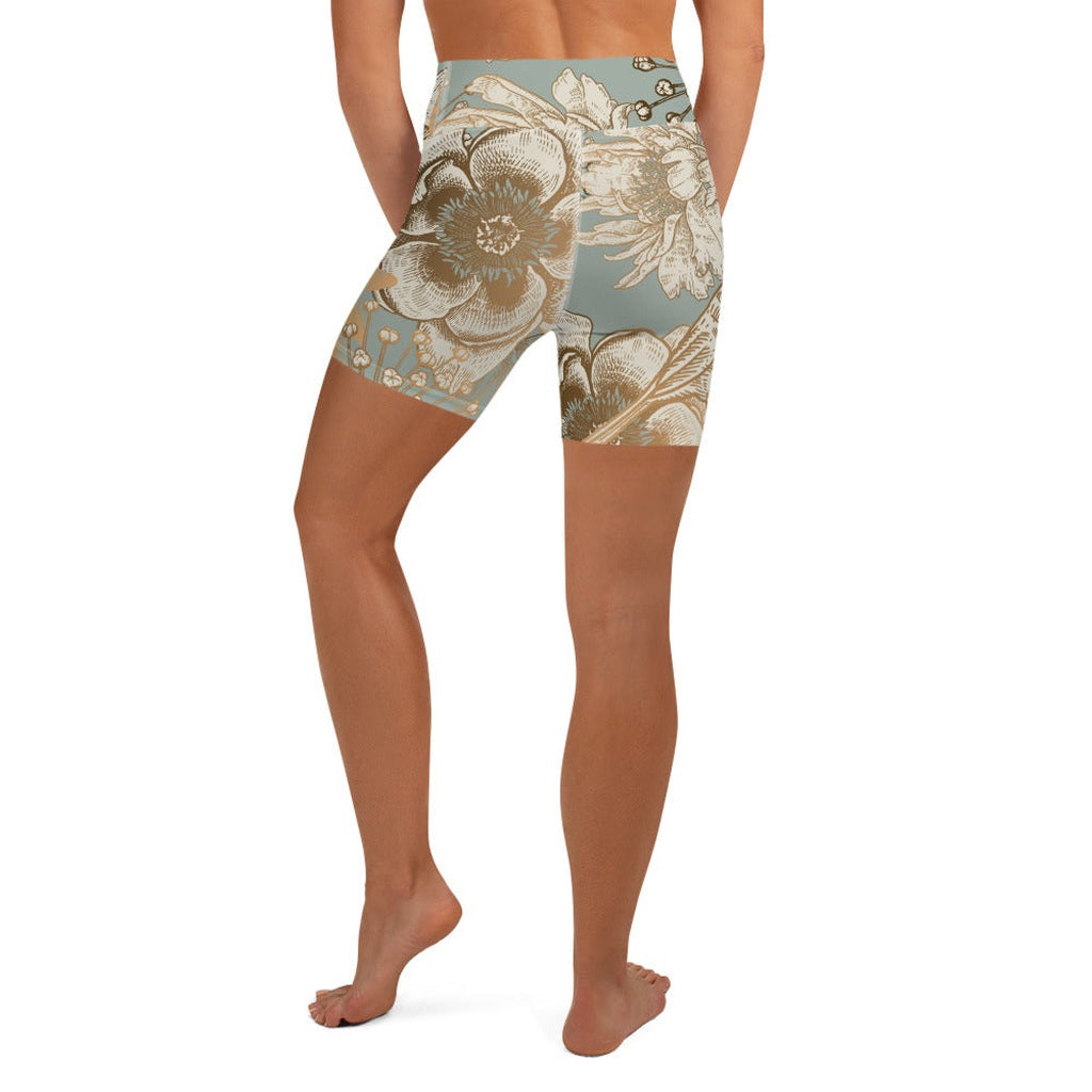 Golden Garden Yoga Shorts