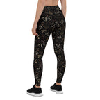 Golden Heart Print Leggings