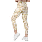 Golden Leopard Print Leggings With Pockets