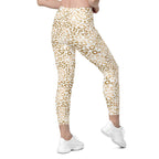Golden Leopard Print Leggings With Pockets