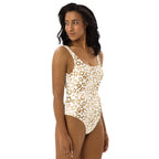 Golden Leopard Print One-Piece Swimsuit