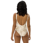 Golden Leopard Print One-Piece Swimsuit