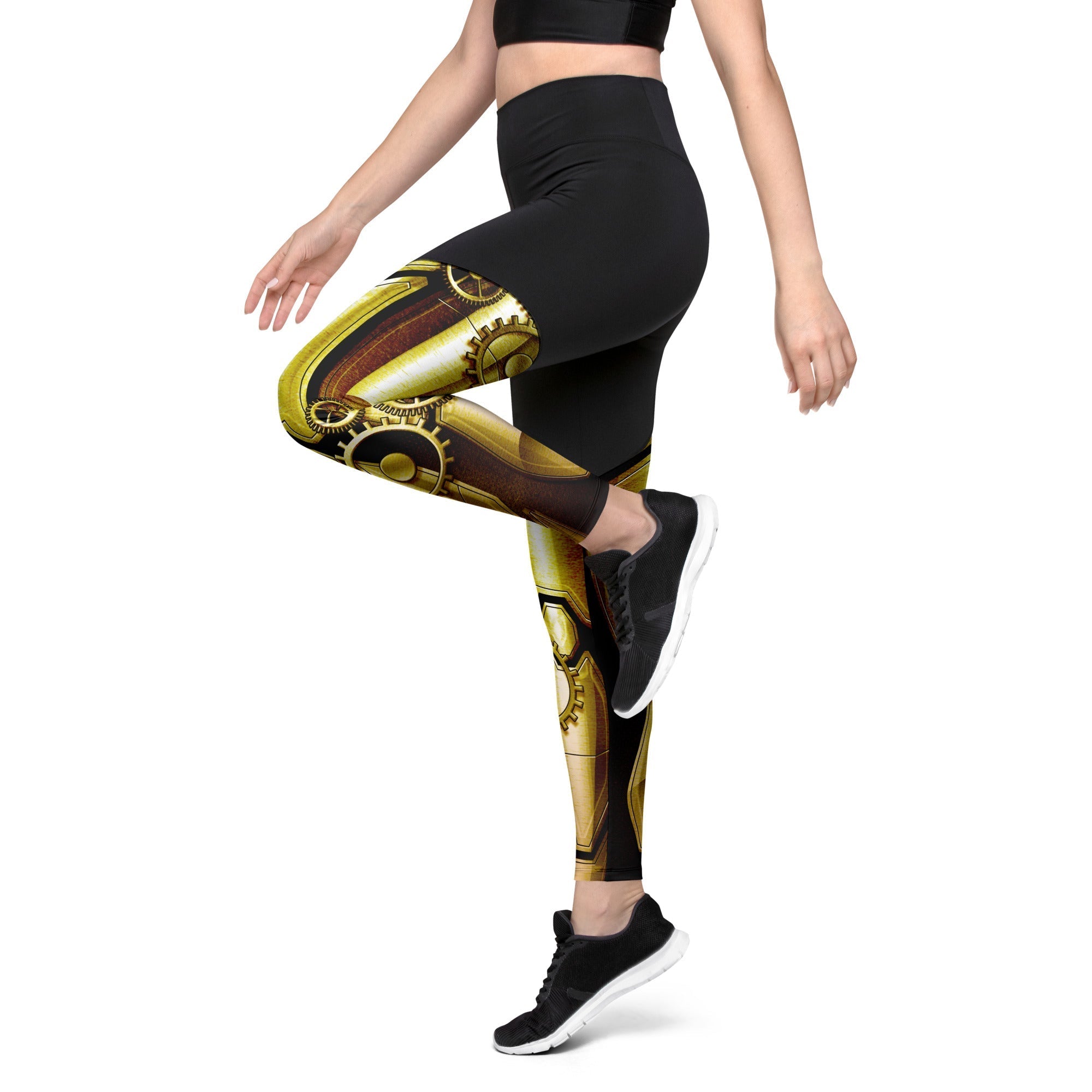 Golden Machine Compression Leggings