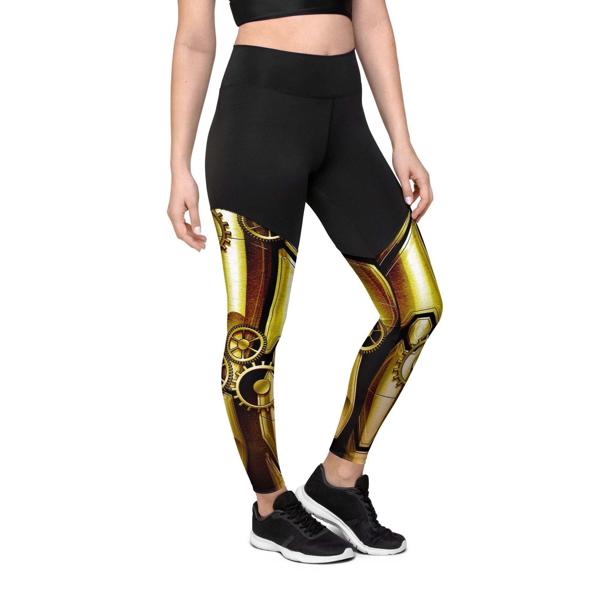 Golden Machine Compression Leggings