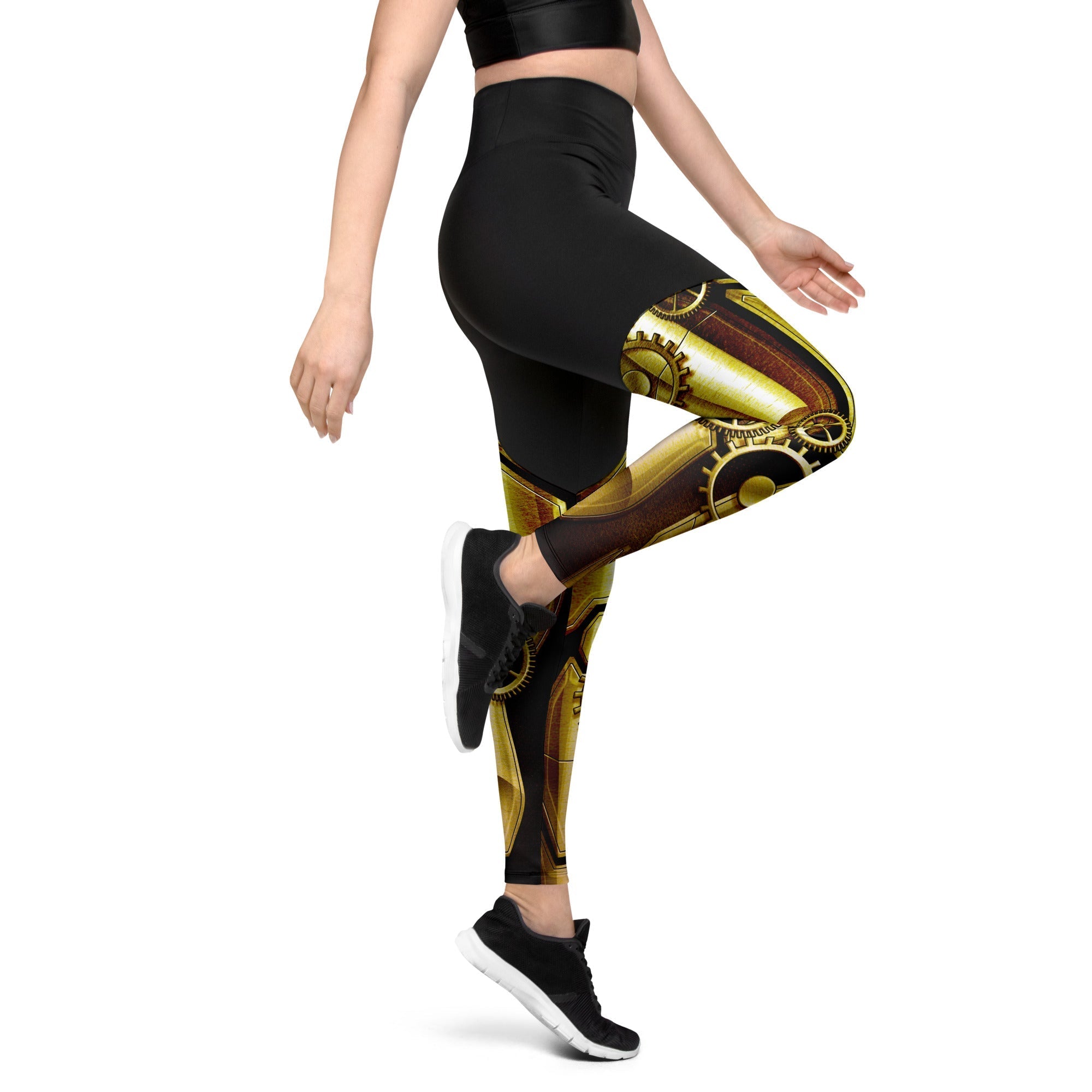 Golden Machine Compression Leggings