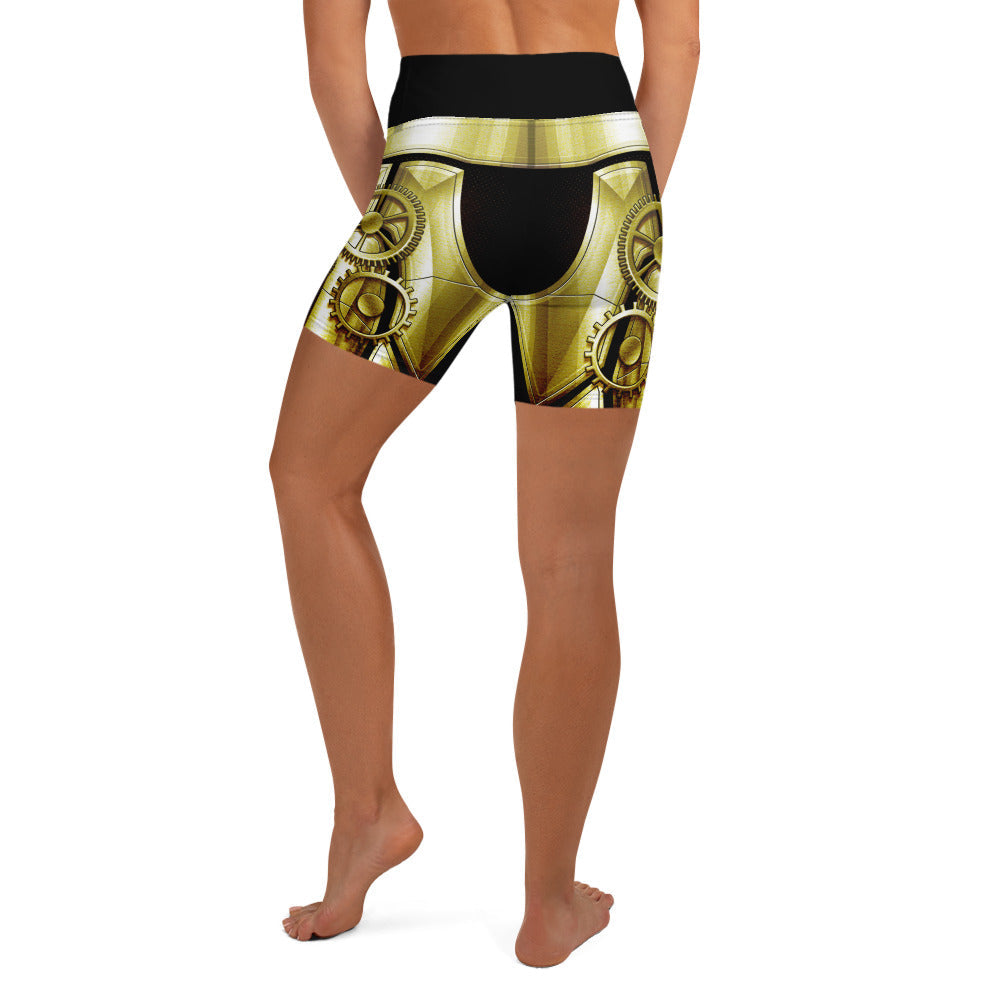 Golden Machine Yoga Shorts