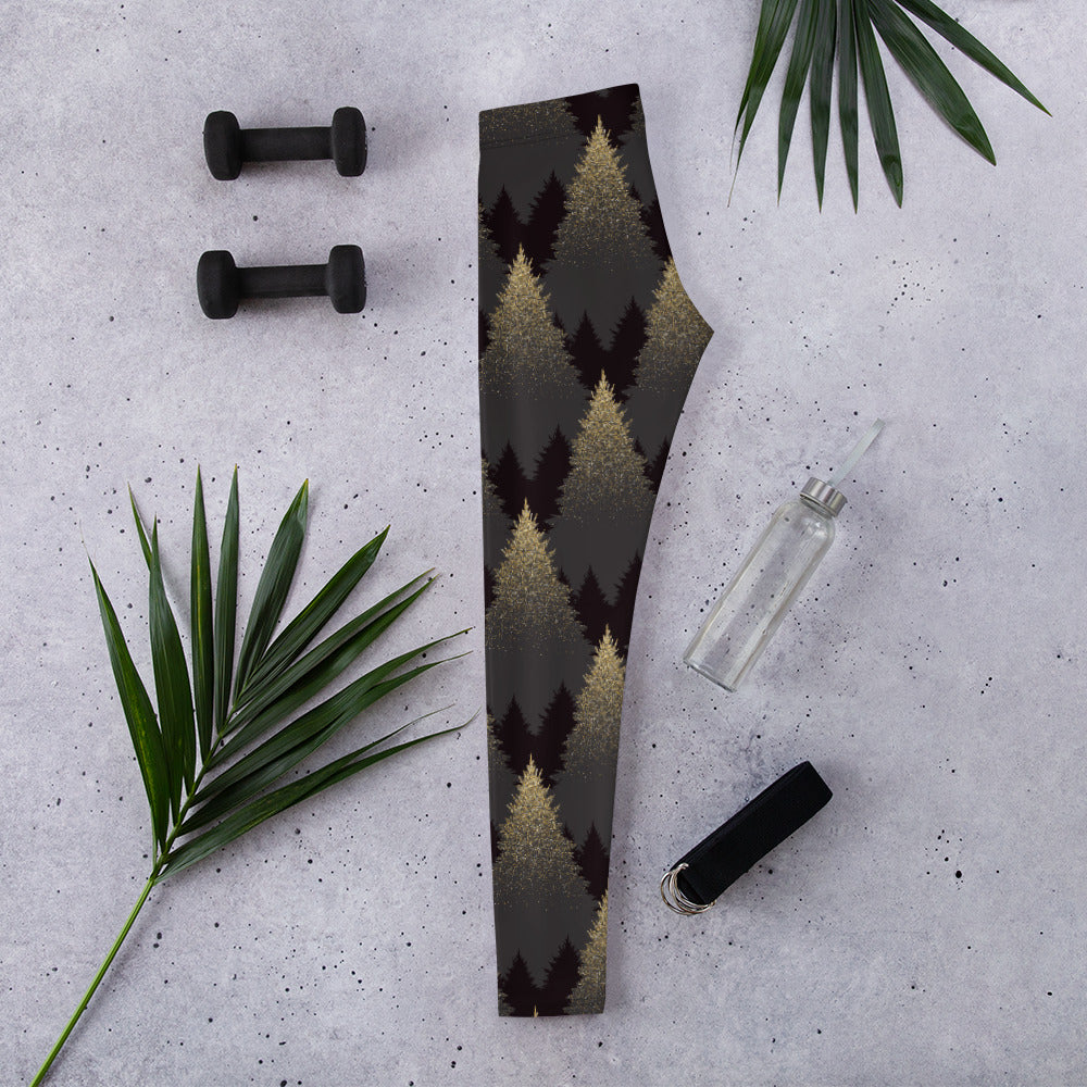 Golden Print Pines Leggings