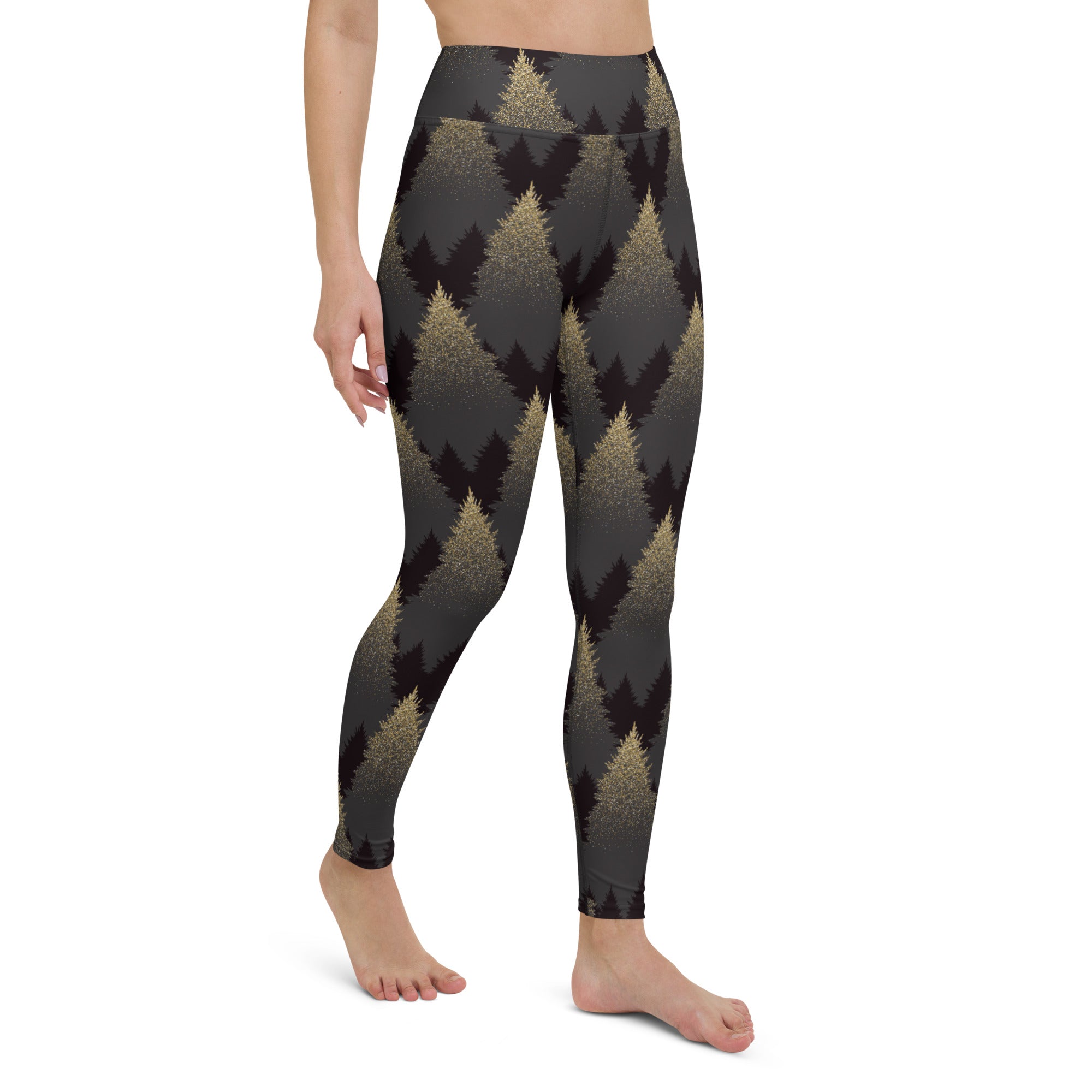 Golden Print Pines Yoga Leggings